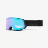 Óculos de esqui 100% SNOWCRAFT óculos de desporto de inverno preto unissexo verde, espelhado, turquesa lente cilíndrica (plana)