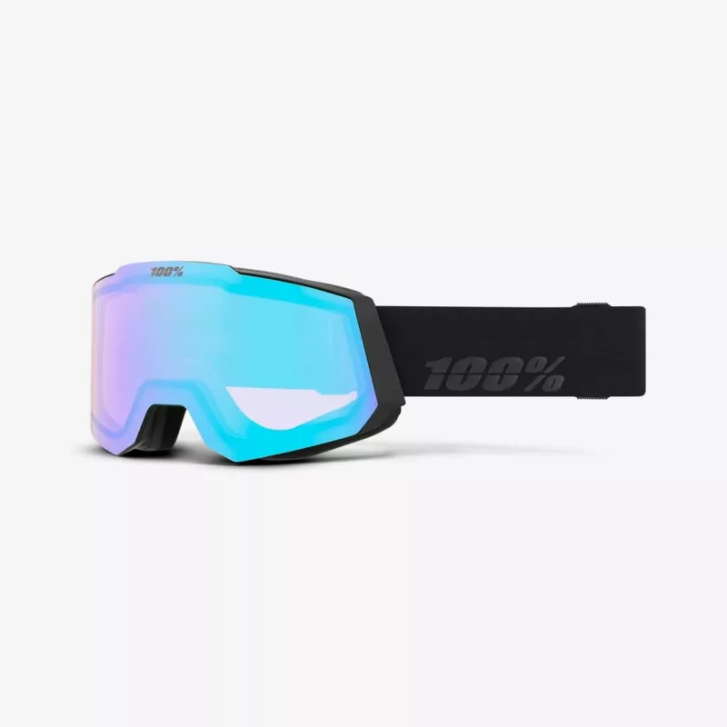 Óculos de esqui 100% SNOWCRAFT óculos de desporto de inverno preto unissexo verde, espelhado, turquesa lente cilíndrica (plana)