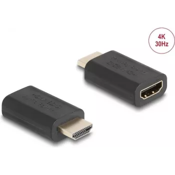 Adaptador HDMI DeLOCK 64325 preto conector 1 HDMI conector 2 HDMI