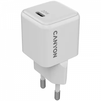 Carregador CANYON CU20C GaN 20W 1xPD UE branco