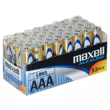 Pilha alcalina MAXELL ALKALINE LR03 AAA caixa de folha 32 unid. (8 embalagens de 4 unid.)