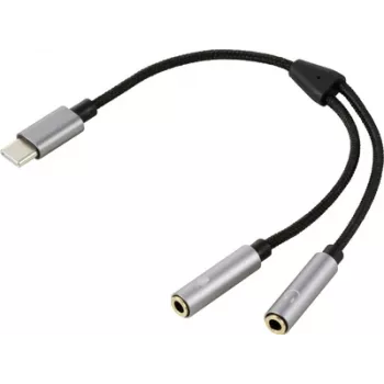 Cabo em Y para computador Renkforce USB 2.0 [1x USB-C macho - 2x fêmea] para - cabo - digital/dados
