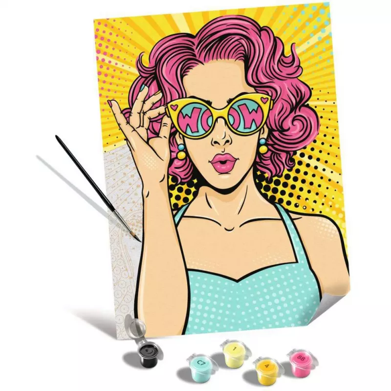 Conjunto de pintura Ravensburger CreArt ART Collection Canvas Edition — Lady in Pink (PopArt)
