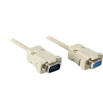 Cabo de ligação Wentronic Goobay D-SUB, cinzento, 2 m – ficha D-SUB/RS-232 (9 pinos) > conector fêmea D-SUB/RS-232 (9 pinos) (50224)