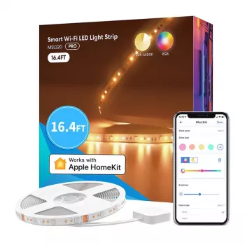 Fita LED Meross MSL320CPHK 5 m RGBWW Wi‑Fi, endereçável RGB + branco quente