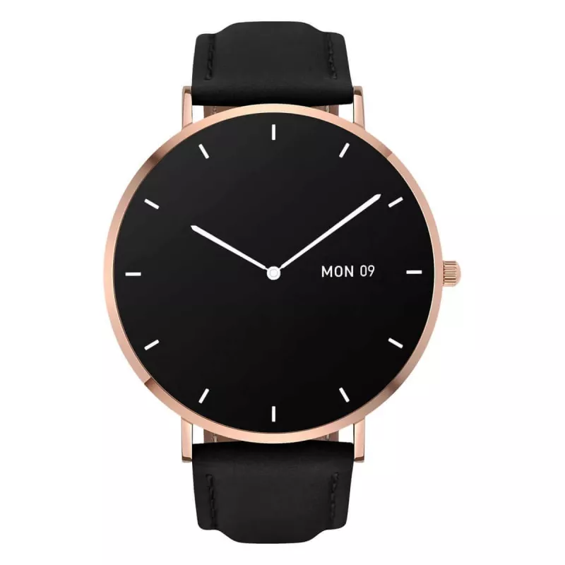 Smartwatch de couro Garett Verona dourado-preto