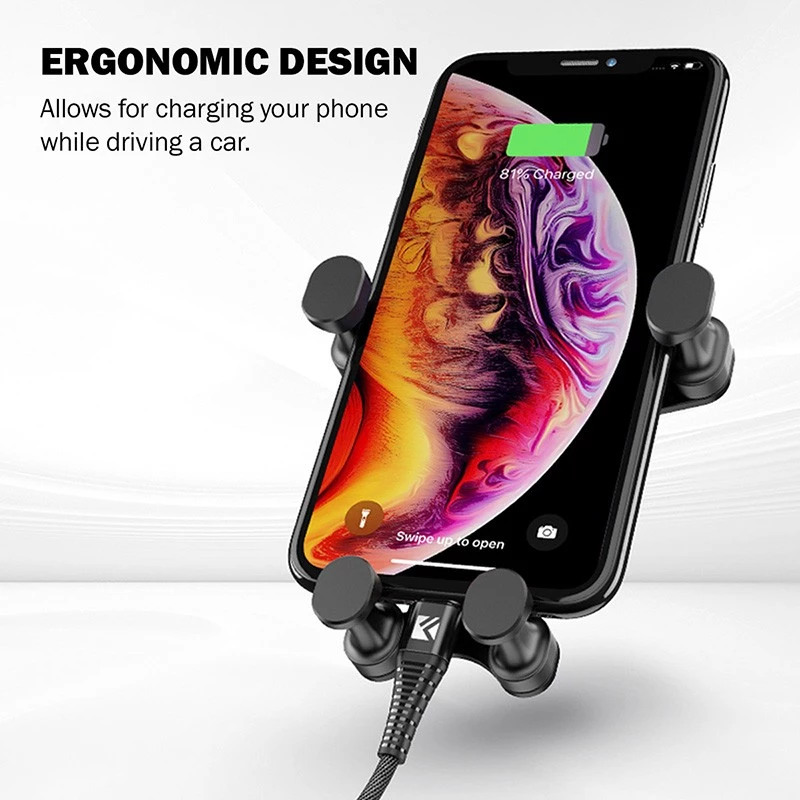 Suporte para automóvel Crong CRG-CH5-BLK — suporte universal ajustável para telefone