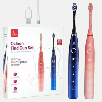 Escova de dentes sónica Oclean Flow Find Duo Set adultos azul rosa OCLEAN