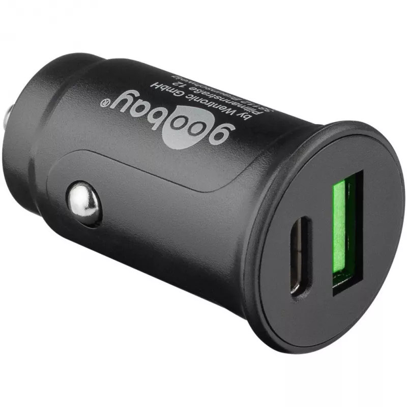 Goobay 59521 Carregador móvel universal preto isqueiro carregamento rápido automóvel