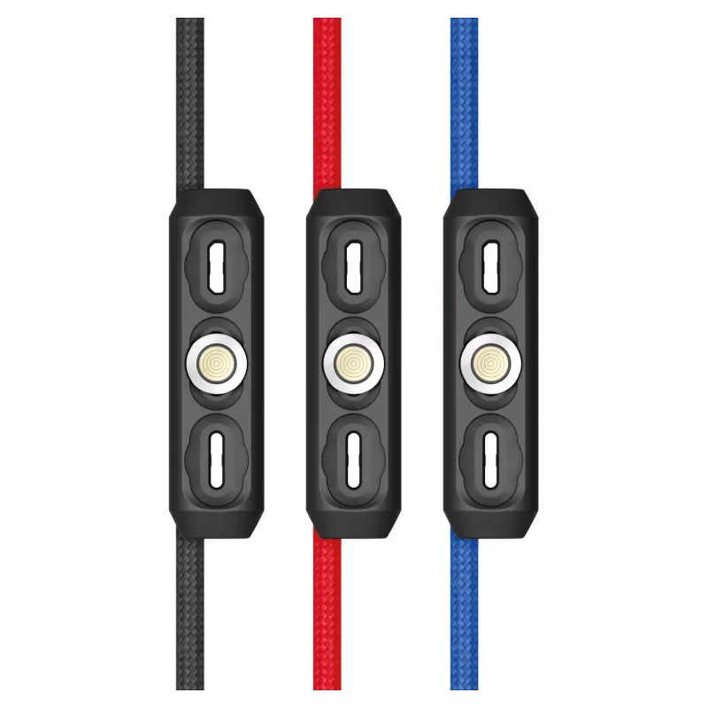 Cabo USB RealPower MagneticCharge3 1m USB A preto azul vermelho