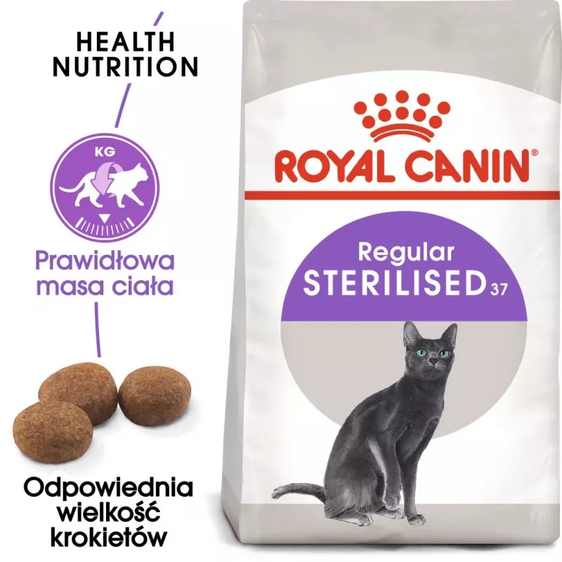 Ração seca para gatos Royal Canin Sterilised 2 kg – gatos adultos esterilizados, frango, 37% proteína