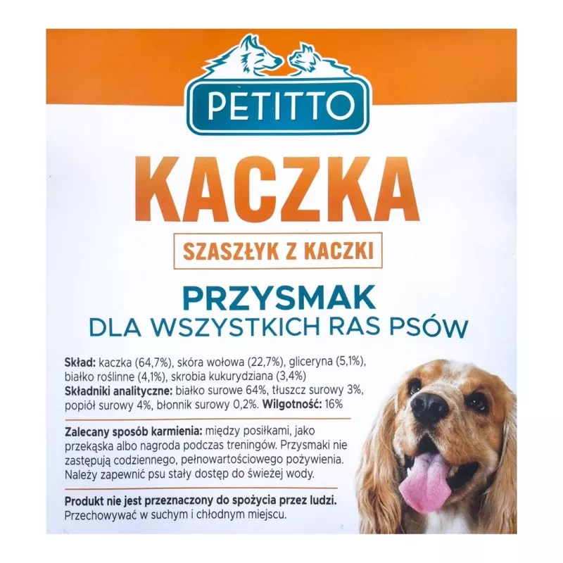 PETITTO Kebab de pato snack para cães, 500 g