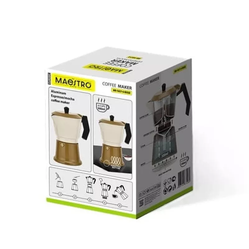Cafeteira expresso Maestro MR-1657-6-BEIGE alumínio 6 chávenas