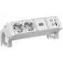 Bachmann DESK2 ALU branco 937.4022xCEE7/3 1xUSB A/C 22W 0 2m GST18