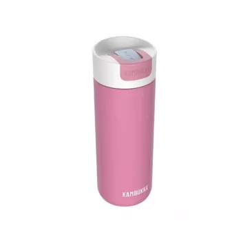 Caneca térmica Kambukka 500 ml aço inoxidável BE0111-02028, isolamento a vácuo, à prova de fugas, tampa Snapclean, rosa