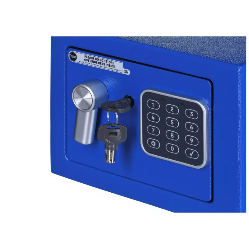 Cofre autónomo Yale YSV/170/DB2/B aço azul, fechadura de combinação, 3,8 L, montagem no chão/parede