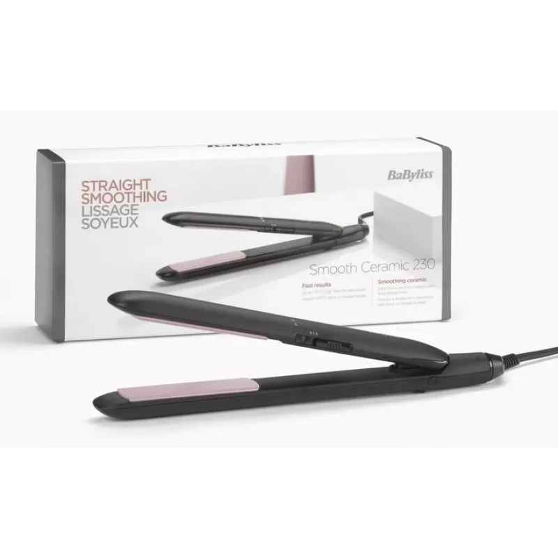 Alisador de cabelo BaByliss Smooth Ceramic 230 ST241E, preto