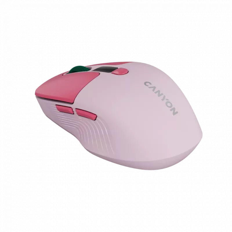 Canyon MW-26 - rato ótico sem fios 2 em 1 Bluetooth / 2,4 GHz - silencioso - rosa