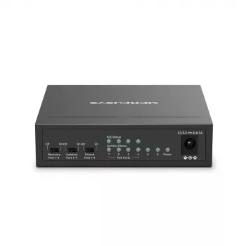 Switch de secretária Mercusys 6 portas 10/100Mbps com 4 portas PoE+