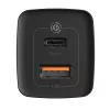 Carregador Baseus CCGAN2L-B01 para dispositivos móveis universal preto AC carregamento rápido para interiores