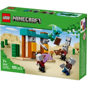 Conjunto de construção LEGO Patrulha do deserto dos Illager 21267 – conjunto de brincar Minecraft, 105 peças, 4 minifiguras, 80×60×110 mm