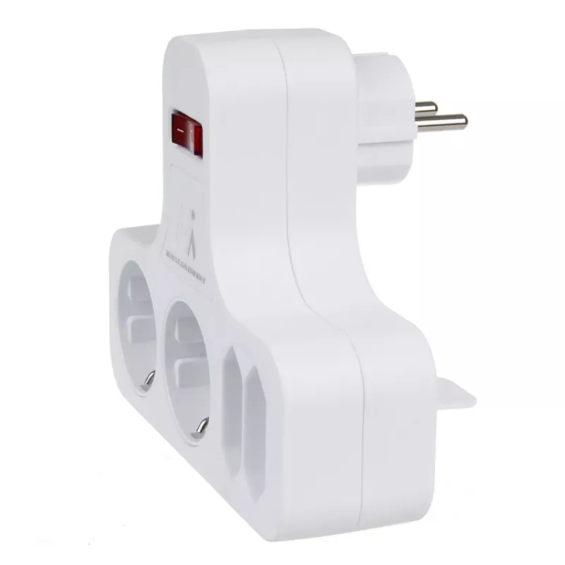 Régua de tomadas 4 tomadas com interruptor MACLEAN MCE224 F — tomada 4 tomadas com interruptor individual