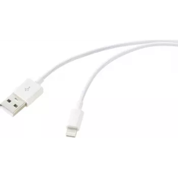 Cabo USB Renkforce USB 2.0 ficha USB-A, ficha Apple Lightning 1,00 m branco RF-6857548 (RF-6857548)