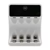 Carregador de bateria QOLTEC 50848 para células NiMH AAA (R03) e AA (R6) com visor LCD