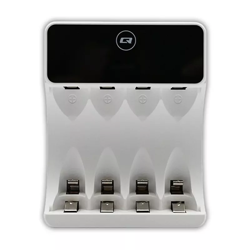 Carregador de bateria QOLTEC 50848 para células NiMH AAA (R03) e AA (R6) com visor LCD
