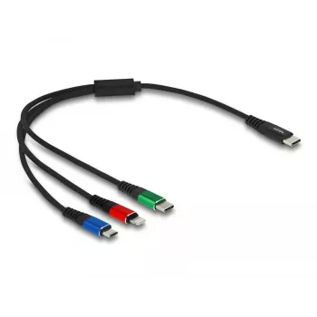 Cabo de carregamento USB DeLOCK 3-em-1 USB Type-C Lightning Micro USB 30 cm