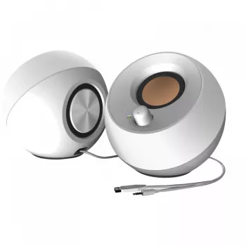 Altifalantes estéreo de secretária Creative Pebble 2.0, branco