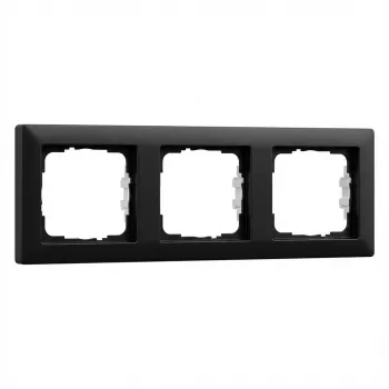 Gira E2 cobertura de interruptor/moldura, preta plástico, design sem parafusos, embalagem individual