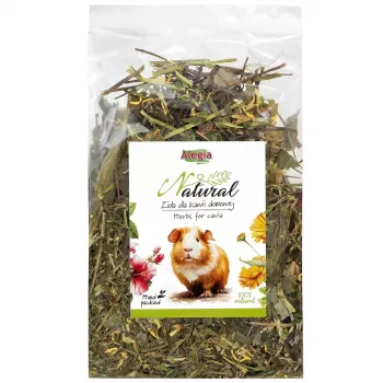Mistura de ervas secas para porquinhos-da-índia Alegia Herbs for cavia 100 g – saco de 100 g, sem glúten e sem açúcar