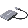 Hub USB-C 3-em-1 CANYON DS-3 cinzento-escuro – USB-C para USB-A + HDMI + passagem PD