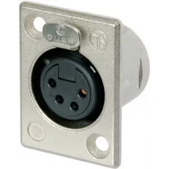 Neutrik NTR-NC4FP1 - -30 - 80 °C - preto - prateado - UL 94 HB - IEC 61076-2-103 - IP 40 - IEC 68-2-20 (NC4FP1)