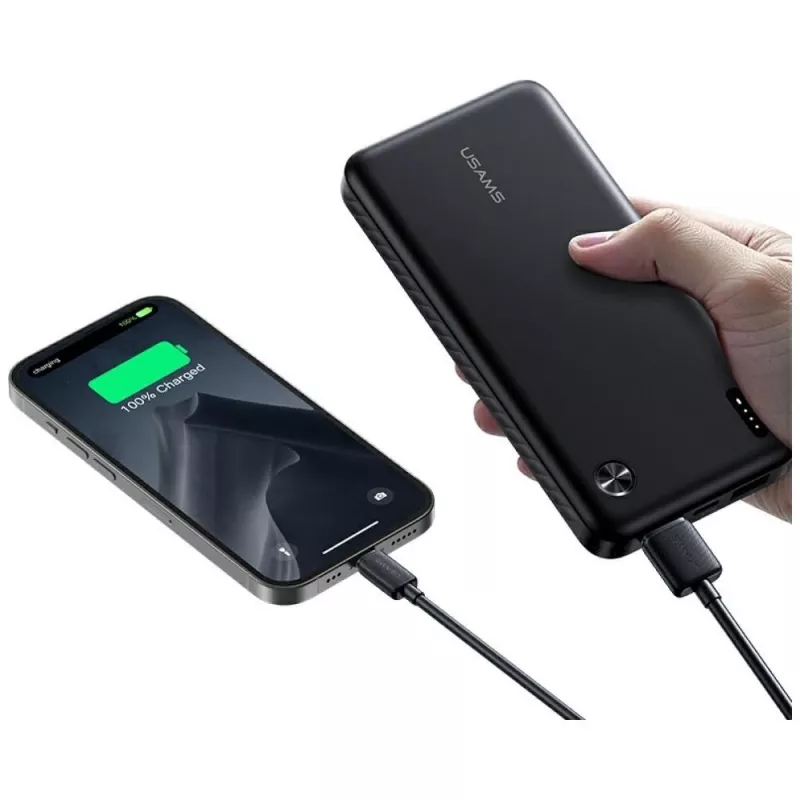 Powerbank usams PB83 10000mAh PD 2×USB-A USB-C branco