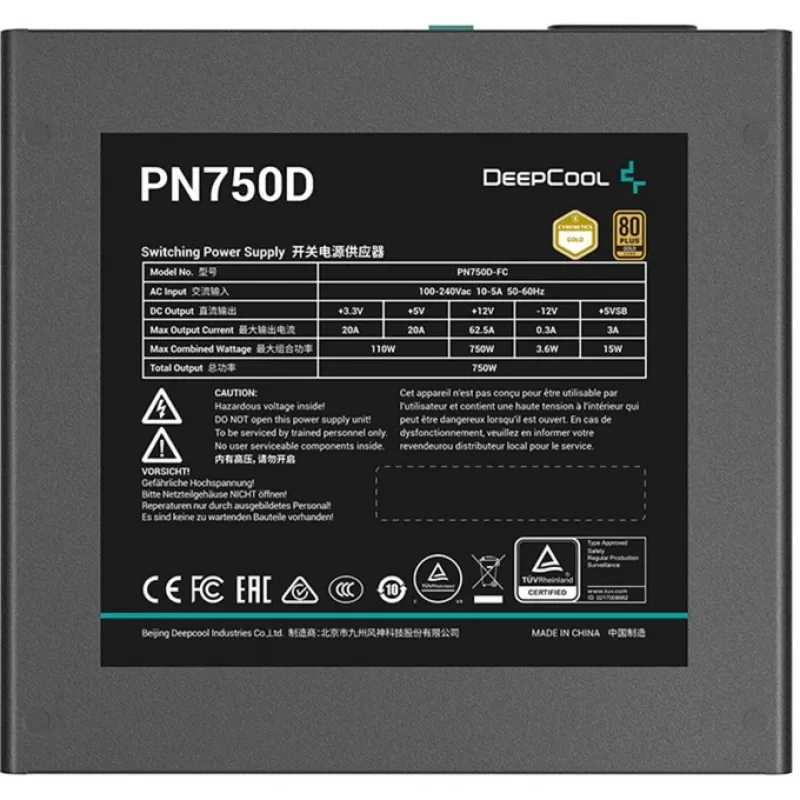 Fonte de alimentação Deepcool PN750D 750W Gold ATX