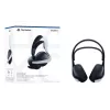 Headset Sony PULSE Elite com fios e sem fios arco de cabeça gaming Bluetooth base de carregamento preto, branco