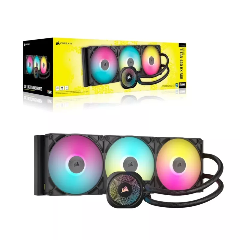 Refrigeração líquida para CPU AIO CORSAIR WAK iCUE LINK TITAN 420 RX 420mm RGB