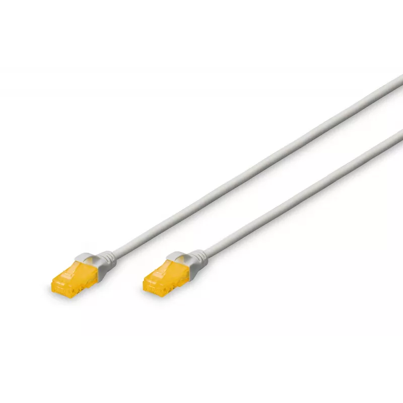 Cabo de patch slim CAT 6A U/UTP RJ-45 Cat6a 2m cinzento DIGITUS