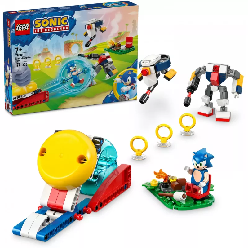 Brinquedo de construção LEGO Sonic the Hedgehog 77001 conjunto Campfire Showdown, 177 peças, 1 minifigura, idade 7+