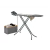 Leifheit Classic M Black 72486 tábua de engomar de tamanho normal, 120 x 38 cm, altura 69–88 cm, preta
