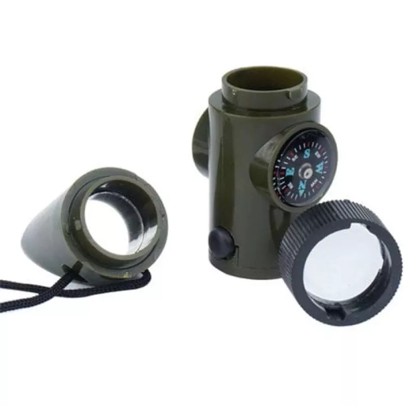 Mil-Tec SP.22073 apito de sobrevivência 6 em 1, verde-azeitona