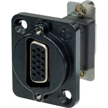 Adaptador de cabo Neutrik NADB15FF-B VGA preto - aço inoxidável (NADB15FF-B)