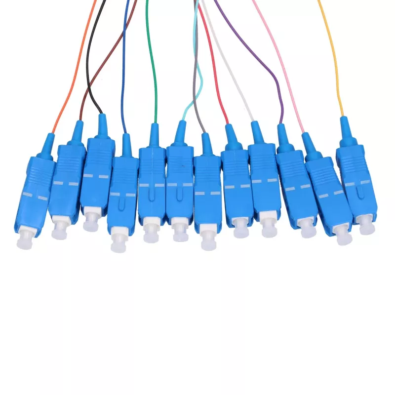 Conjunto de pigtails SC/UPC monomodo Extralink G.657A1 900 µm 1 m 12 unid. 12 cores