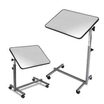 Mesa de cabeceira HERDEGEN EASY Modelo 421000 – mesa auxiliar compacta, altura ajustável 70–105 cm, tampo 600×400 mm, inclinável 0–90°, 4 rodas com travão, capacidade máxima 10 kg