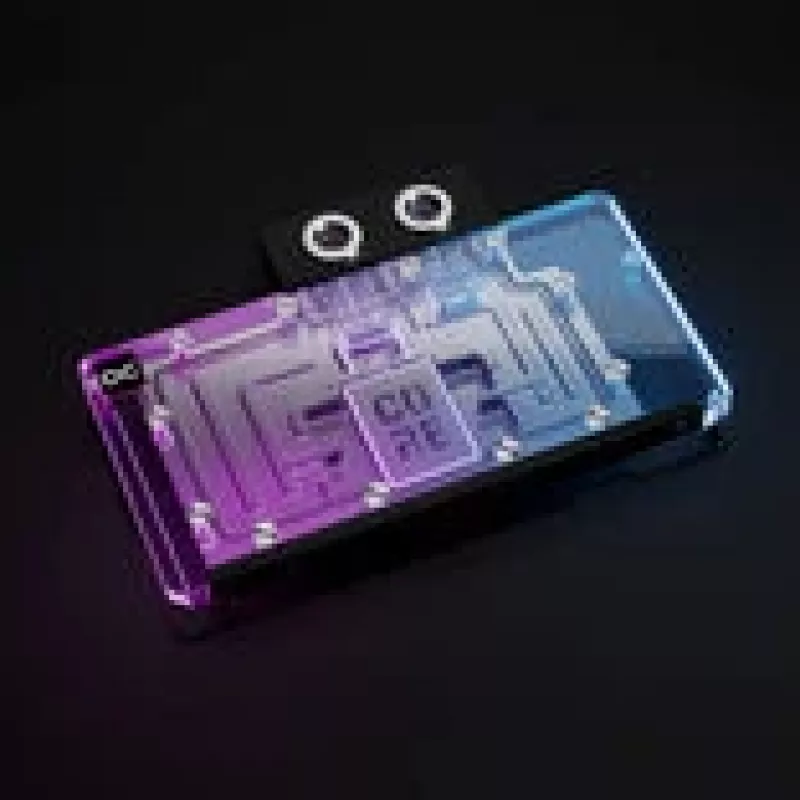 Bloco de refrigeração líquida Alphacool Core RX 9070 XT Swift+ transparente cromado para GPU