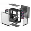 Caixa de PC DeepCool CG580 4F Midi Tower — ATX/ITX/MicroATX, vidro temperado, ventoinhas 3×120mm+1×120mm, 2×3,5 polegadas & 2×2,5 polegadas, USB-A×2 USB-C×1, preto