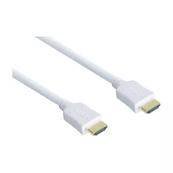 Cabo HDMI® de alta velocidade com Ethernet, fichas banhadas a ouro, ficha A para ficha A, branco, 0,5 m, Good Connections®