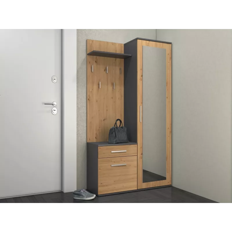 Armário de entrada Top e shop GARD DUO ANT/ART KPL — 2 portas de batente, aglomerado, 1000×350×1800 mm
